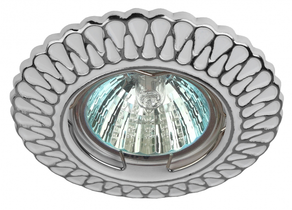 Светильник точечный ЭРА ST4 CH/WH  MR16,12V/220V, 50W белый/хром (100/2800)