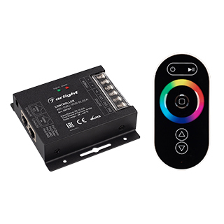 Контроллер Arlight ARL-OVAL-RGB Black (12-24V, 3x10A, ПДУ Овал, RF, RJ45) (ARL, IP20 Металл, 3 года)