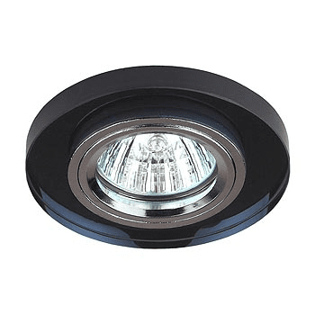Точечный светильник ЭРА DK7 CH/BK  декор стекло круглое MR16,12V, 50W хром/черный