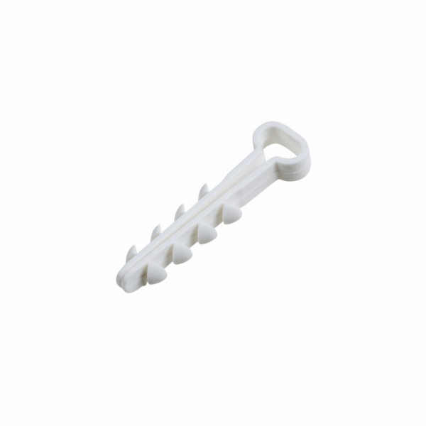 Дюбель-хомут  8-5 прямоугольный белый нейлон (упак. 100 шт)  REXANT 07-4608