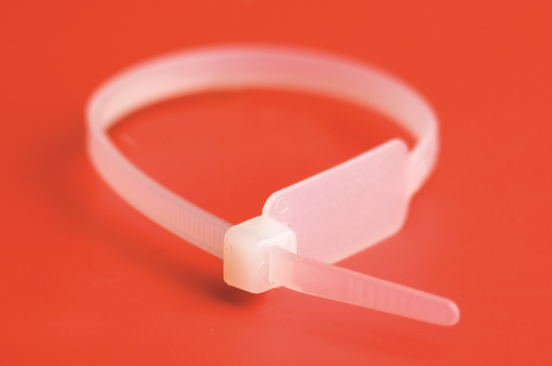 Хомут (стяжка) маркир. табличка 28х13  P6.6  4.8 х 190  белый  DKC  252190-M (кратно 100)