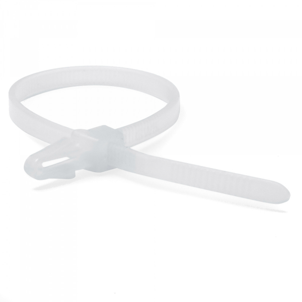Хомут (стяжка) нейлон   4,8 х 200  бел. P6.6  с основанием (100шт)  DKC 252205SR-M