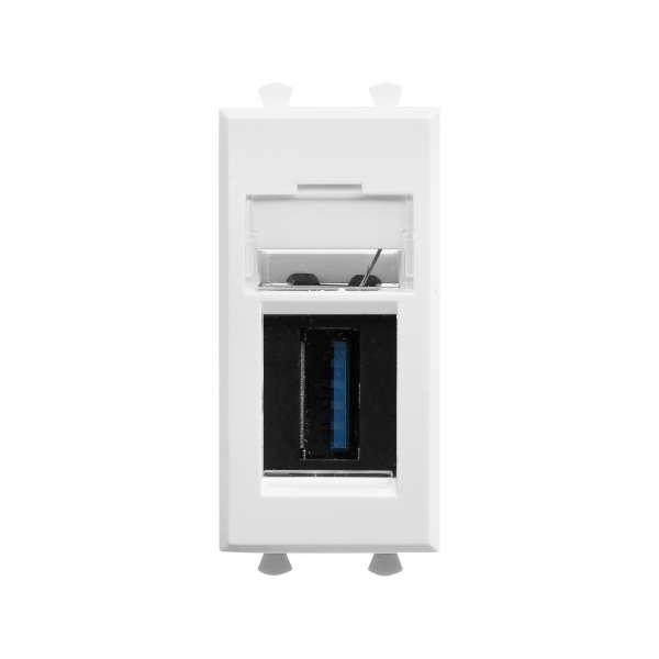 USB 3.0  розетка "Белое облако" Avanti модульная, тип А-А, 1 мод