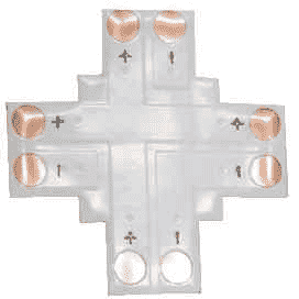 Ecola LED strip connector гибкая соед. плата X для зажимного разъема 2-х конт. 10 mm уп. 5 шт. /SC21FXESB/