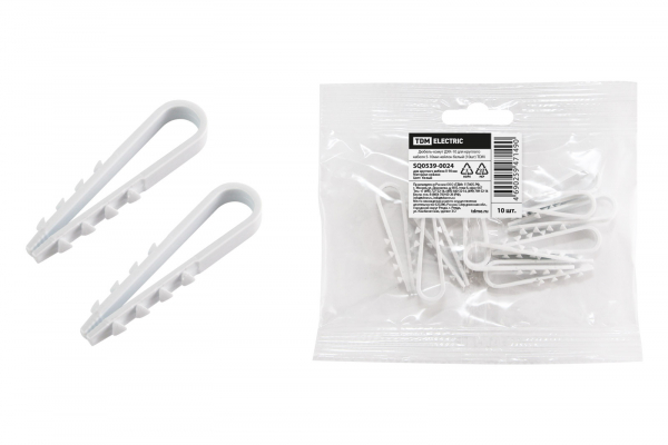 Дюбель-хомут  5-10 круглый белый нейлон ДХК-10 (10шт) TDM