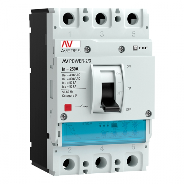 Выключатель Автоматический  3П   250А  50кА  AV POWER-2/3 250А силовой  ETU2.0  EKF