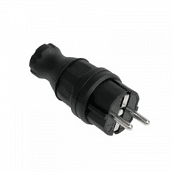 IEK ОМЕГА Вилка прямая (каучук) ВБп3-1-0м  IP44 PKR01-016-2-K02