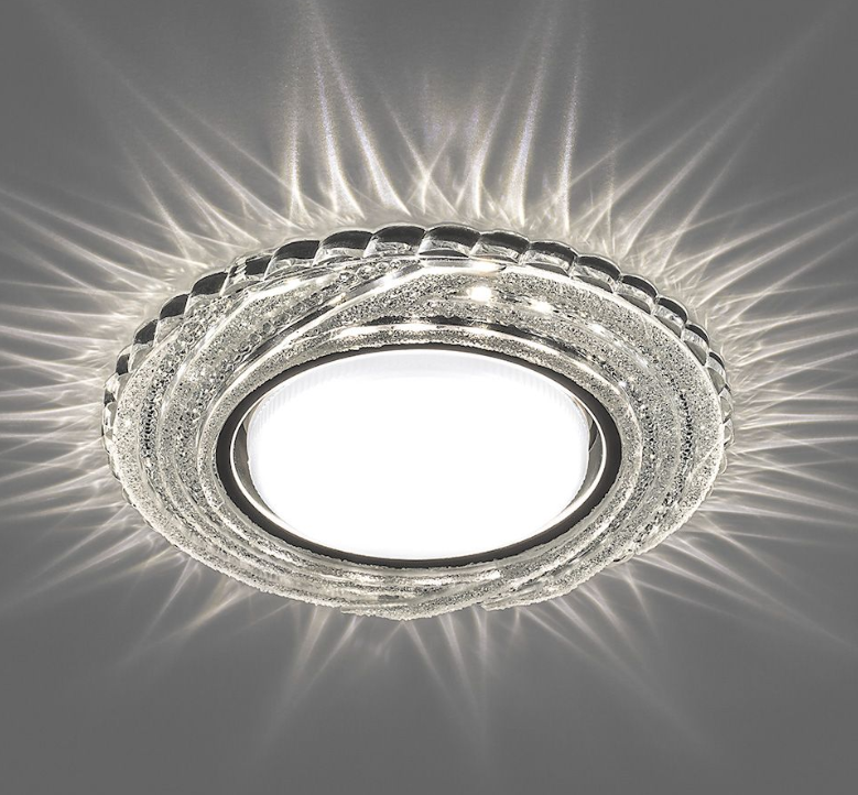 Светильник точечный Feron CD4037 20LED*2835SMD 4000K, 15W GX53, без лампы, прозрачный, хром