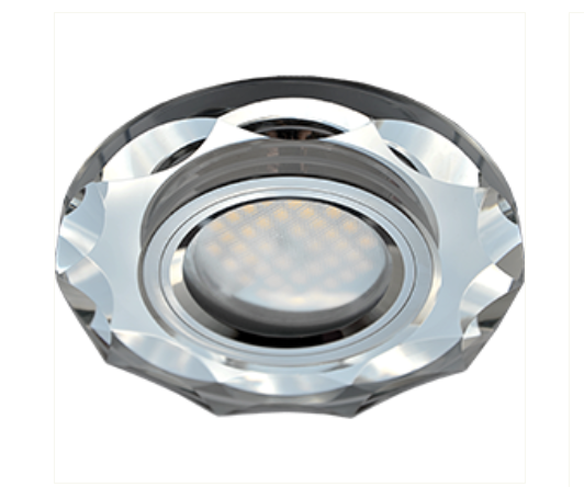 Светильник Ecola MR16 DL1653 GU5.3 Glass Стекло Круг с вогнутыми гранями Хром / FC1653EFF