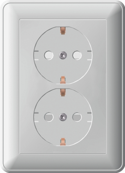 Schneider Electric  Wessen59  Слоновая Кость  Розетка 2-местная в сборе с заземляющими контактами скрытая установка (250В, 16А, защитные шторки) RS16-255-28