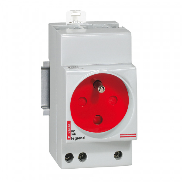 Розетка  Legrand  на DIN-р 2К+З с ключом 004282