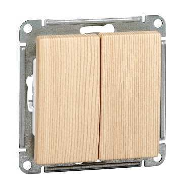 Schneider Electric  Wessen59  Сосна  Переключатель 2-клавишный 10АХ, механизм, VS610-256-7-86
