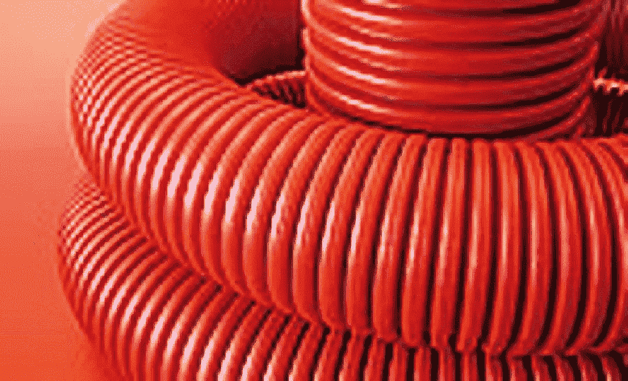 Труба гибкая двустенная DKC 121920 для кабельной канализации с протяжкой д.200мм, цвет красный (Продажа кратно упаковке 35м.) Цена за метр (кратно 35)