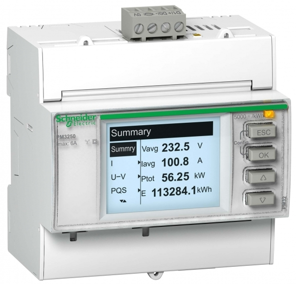 METSEPM3255RU Поверенный измеритель мощности PM3255 2DI/2DO, RS-485