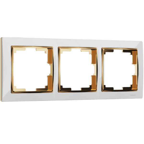 Werkel  Snabb Белый-Золото Рамка 3-местная WL03-Frame-03-white-GD a035254