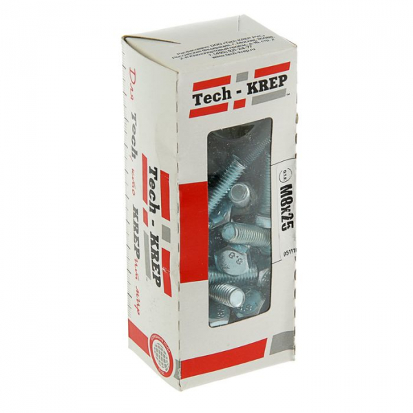 Болт М8х25 DIN 933  (40 шт) - коробка с ок. Tech-Kr