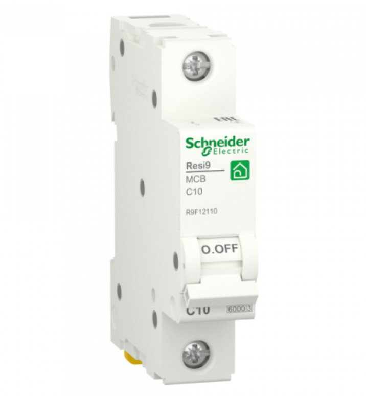 Автоматический выключатель Schneider Electric 1P 10А характеристика С 6000A (АВ) RESI9 R9F12110