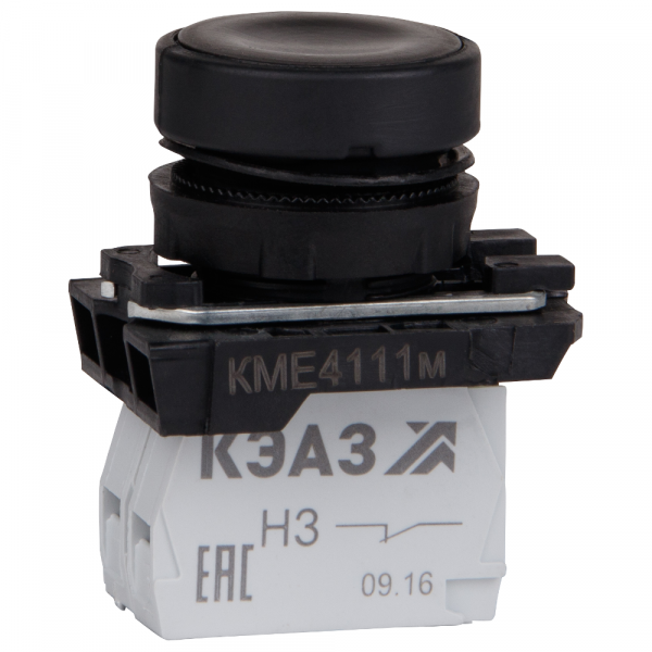 Кнопка КМЕ 4122м черный 2но+2нз цилиндр IP40 КЭАЗ