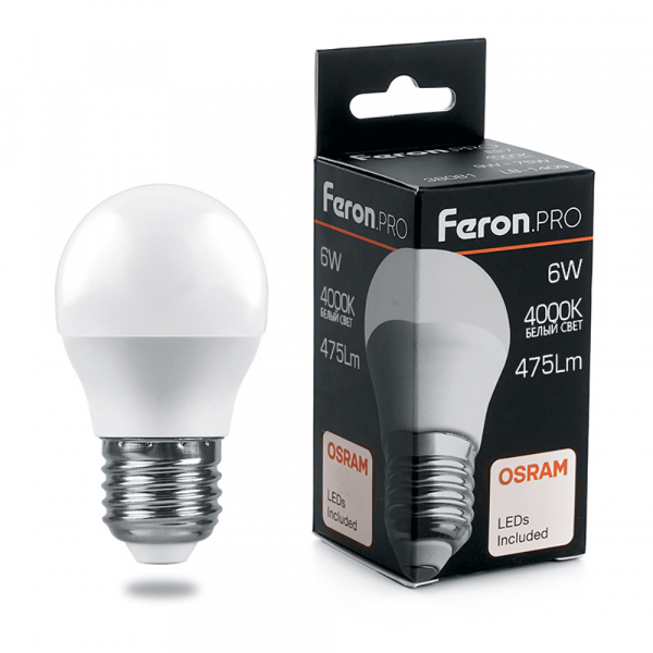 FERON LB-1406 (6W) 230V E27 4000K G45 OSRAM LED