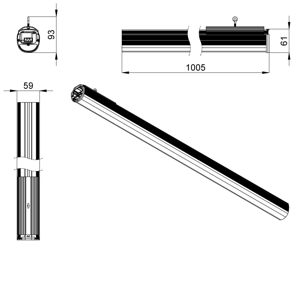 Т-Линия Оптима 40 1000мм (40Вт/м) СЛ CRI80 3000К Опал