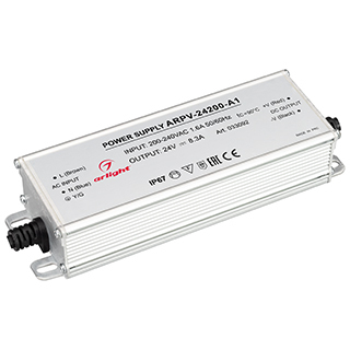 Блок питания Arlight 24V, 200W IP67 176х56х36 ARPV-24200-A1 (24V, 8.3A, 200W)