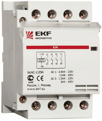 Контактор модульный  16А 4NO 230В AC (3 модульный) EKF