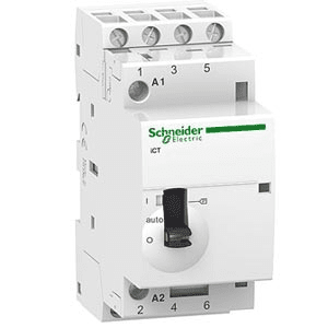 Schneider Electric  Контактор модульный ручного управления iCT25A 4НО 220/240В АС A9C21834 (аналог Multi9 15983)