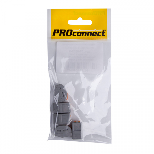 Клемма 2-проводная серая (0,08-4 мм2) (5шт.) (пакет) СМК 222-412 PROCONNECT 07-5252-9