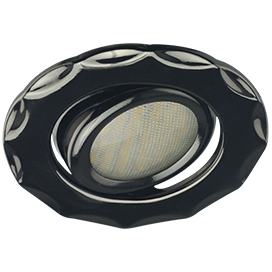 Ecola MR16 DH07 GU5.3 Светильник встр. поворотный Звезда (скрытый крепеж лампы)  Черный Хром 25x88 (кd74)/FH1602EFS/