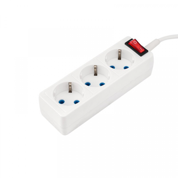 Удлинитель 3 гнезда 5 м 3х0,75 мм2  с/з, с кнопкой PREMIUM белый PROconnect 11-2422