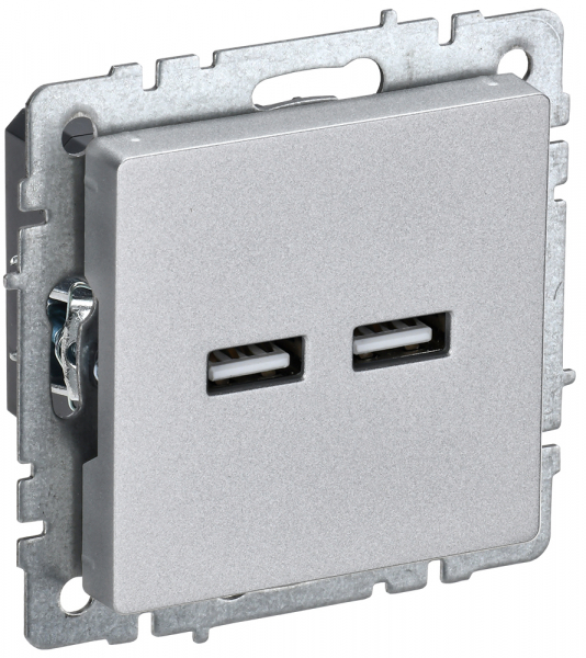 BRITE Роз. USB A+A 3,1А РЮ10-1-БрА алюм. IEK