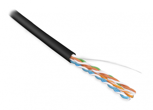 Hyperline UUTP4-C5E-S24-IN-LSZH-BK-305 (305 м) Кабель витая пара, неэкран. U/UTP, категория 5e, 4 пары (24 AWG), одножильный (solid), LSZH, нг(С)-HF, -20градC – +75градC, черный - гарантия: 15 лет компонентная, 25 лет системная