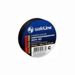Изолента ПВХ черная 15мм 10м Safeline