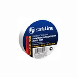 Изолента ПВХ белая 15мм 10м Safeline