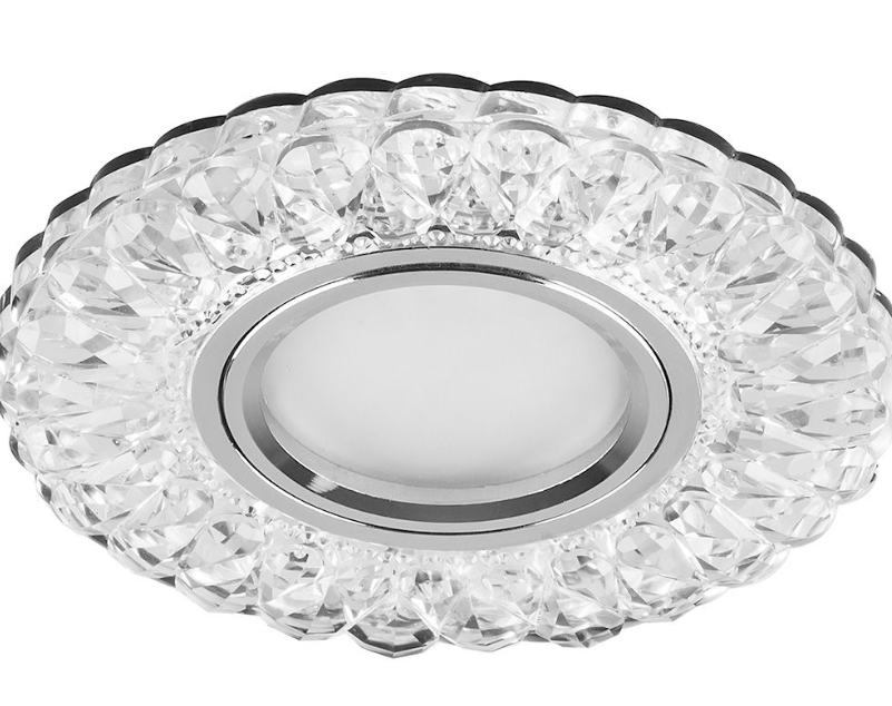 Светильник точечный Feron CD938 потолочный MR16 G5.3 прозрачный с белой LED подсветкой