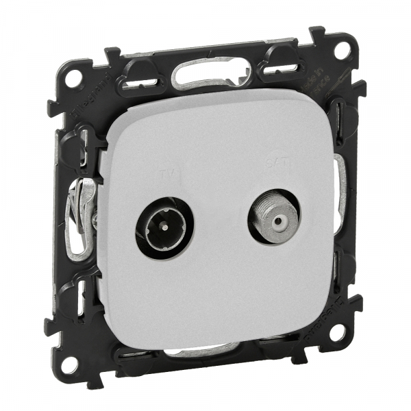 Legrand 753958 Valena ALLURE.Розетка TV-SAT  двухкабельная.С лицевой панелью.Алюминий