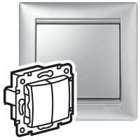 Legrand Valena  Алюминий  Выключатель механизм 2-клавишный 10А 250В  770105 индивидуальная упаковка DIY