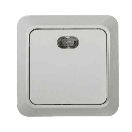 7121-W Выключатель накл 1кл подсветкой BOLLETO белый IN HOME (1101)