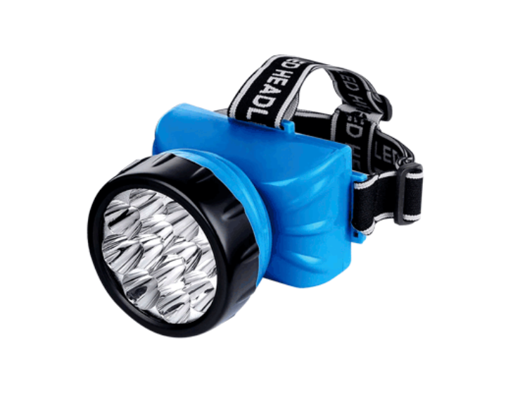 Фонарь налобный IN HOME HLA 09B 12LED 120Lm 15ч 2 режима, аккумулятор, зарядное устройство 230В синий