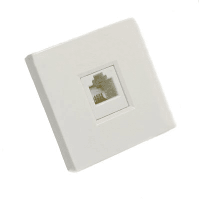 Розетка цвет белый  ТФ RJ11 кат.3  45х45  (2 мод)  Schneider Electric  Wessen45  RIN-144T-B