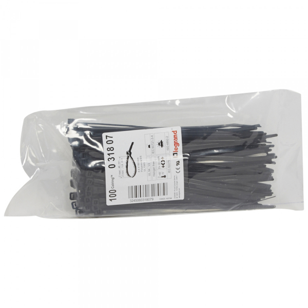 Хомут (стяжка)  пластик  4.6 х 180  черн.  (100шт)  Colring  LGR 031807