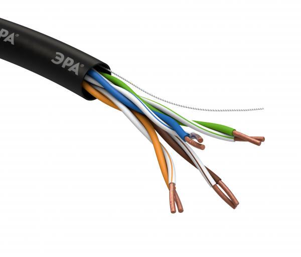 U/UTP 4x2x24 AWG Cat5e CU PE OUTDOOR 305м кабель витая пара ЭРА