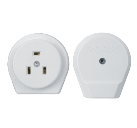 Разъем скрытый монтаж 2P+PE 32А АБС-пластик белый Navigator 14 346 NCA-C01-32A-250-WH