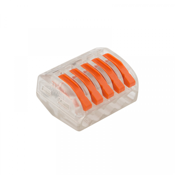 REXANT Клемма универсальная многоразовая 5-проводная (0,08-2,5 (4) мм2) 40шт. прозрачные 07-5255-1 (кратно 40)