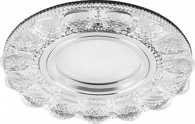Светильник точечный Feron CD912 потолочный MR16 G5.3 прозрачный с белой LED подсветкой