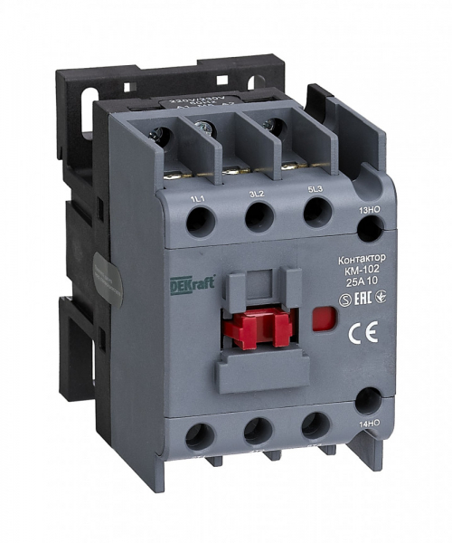 Контактор   25А  3П  230В  AC  (доп. 1НЗ)  AC3  DEKraft  КМ-102