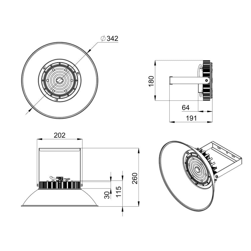 Профи v2.0 МЛ 30 Эко CRI70 3000К 90° Поворотный кронштейн