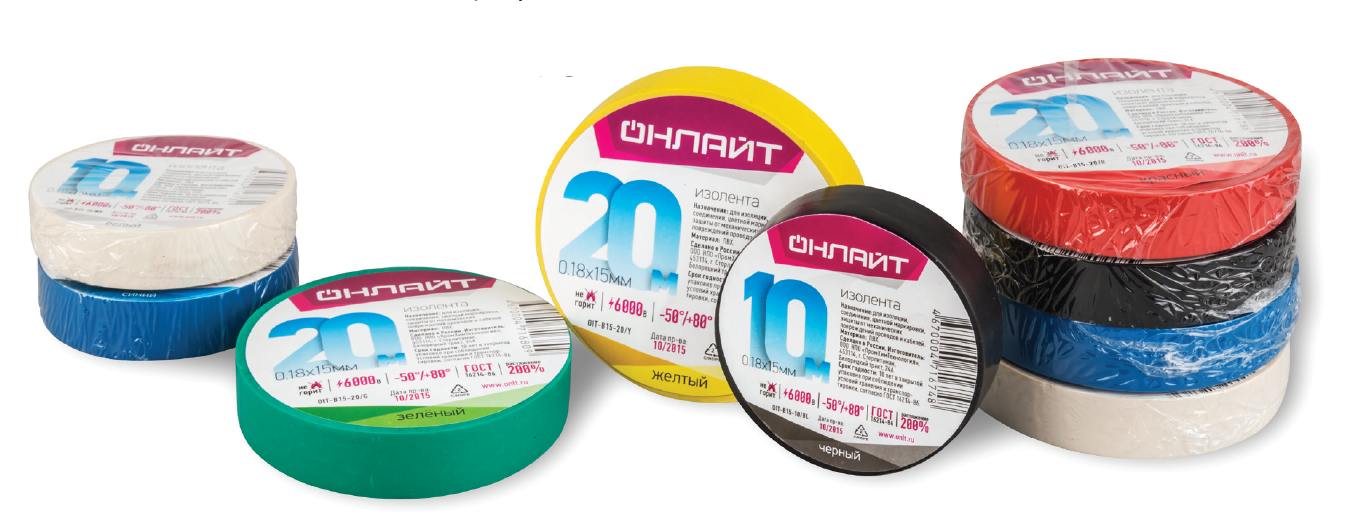 Изолента ПВХ красная 15мм 10м ОНЛАЙТ 61 878 OIT-B15-10/R ПВХ красная (Китай)