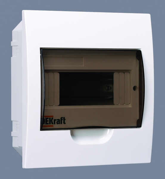 Бокс ЩРВ-П 8 IP41 31003DEK Корпус пласт. встраиваемый 8 модулей, DEKraft