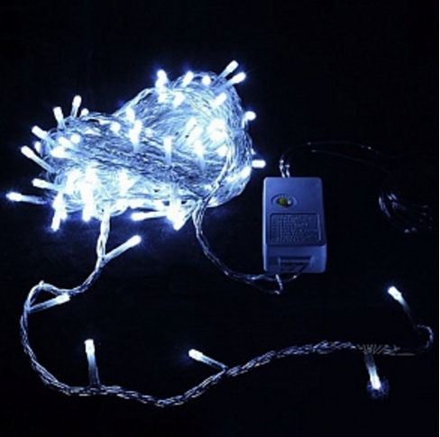 Гирлянда  электрическая внутренняя ILD120C-GW,120 LED, 12 м,белый холодный , 8 режимов